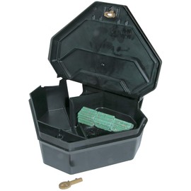 JT Eaton 904 Gold Key Rat Depot Plastic Heavy Duty Tamper Resistant Bait Station with Solid Lid, 11-3/8" Length x 10-1/4" Width x 3-1/2" Height (Case of 6)