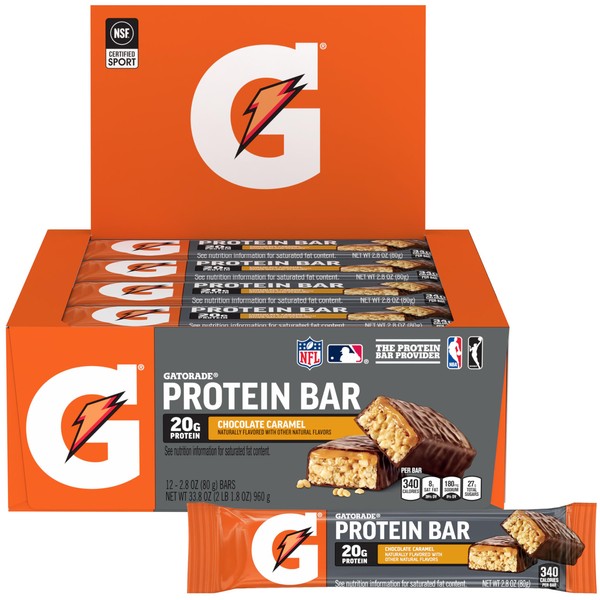 Gatorade Gatorade Whey Protein Bars, Chocolate Caramel,12 Count (Pack of