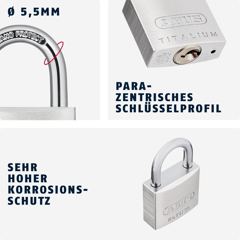 ABUS ABUKA56197 35mm Titalium Padlock Keyed KA6356