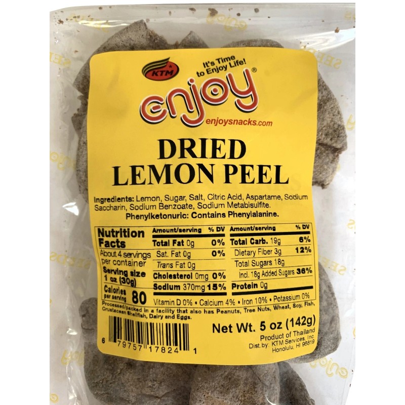 Enjoy Dried Lemon Peel - Sweet & Sour Snack |