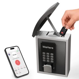 DiDiHere Key Lock Box with Drop Slot, Porch Key Box Wall Mount, Smart Key LockBox for House Outside, Realtors, Apartment, Store, Multiple Unlocking Ways