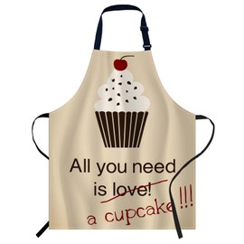 Smooffly All You Need is a Cupcake Apron Adjustable Bib Chef Aprons Cooking Apron Unisex Women Men Aprons Perfect for Home Kitchen, Baking, Gardening, Restaurant, Coffee house BBQ