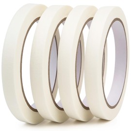 DOAY 4 Pack White Artist Tape - Art Masking Tape for Watercolor Paper, Canvas Acrylic Painting, Curves, Framing, Paint, Gouache, Console - Acid Free Drafting Tape 1/2" (0.50") Wide - 360FT Total