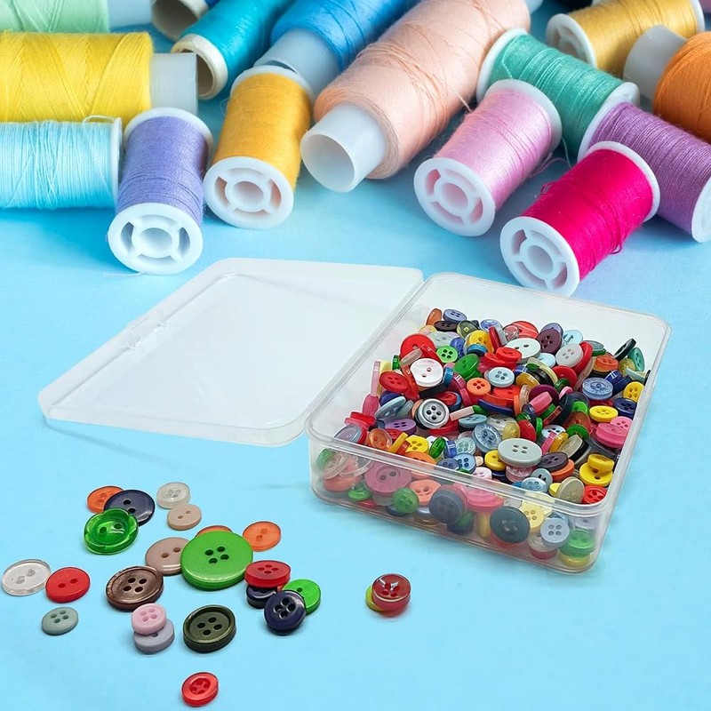 suaywo Pack of 12 Transparent Small Storage Boxes Plastic Mini