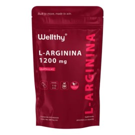 L Arginina 600mg 220 Cápsulas Wellthy 110 Porciones Sabor Sin Sabor