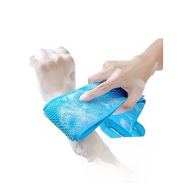 Silicone Back Scrubber Belt for Showering – Double-Ended Body Cleaning Brush for Everyday Bath and Shower Use