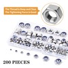 YIYICO Self-Locking Nuts Assortment Hex Nuts Locking Nuts 200 Pieces