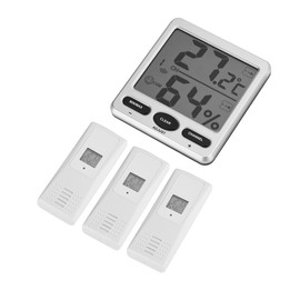 8-channel Wireless Weather Station 300ft Receiving Distance Weather Forecast Clock - 3 Sensors