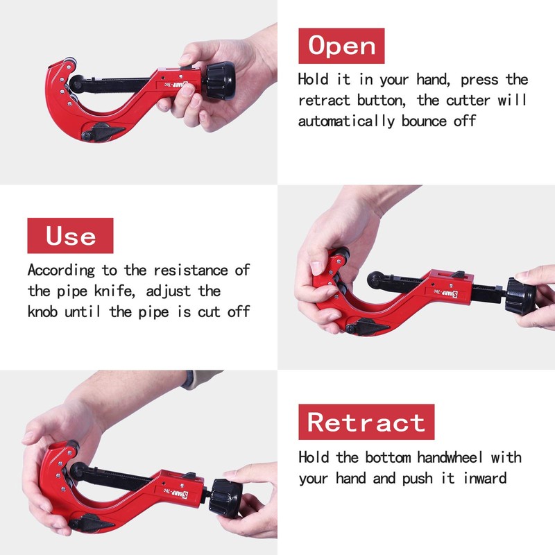 Sharp-tec 6-64mm Pipe Cutter, Adjustable Tube Cutter with Aluminum Alloy