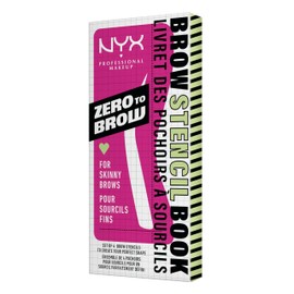 NYX Professional Makeup Thin Eyebrow Stencils, Set of 4 Eyebrow Stencils for Perfectly Shaped Brows - Curved, Extra Long, Round and Straight, Zero to Brow, 1 x 4 Pieces