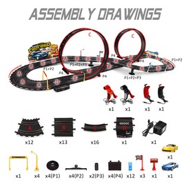 Kids Toy-Electric Powered Slot Car Race Track Set Boys Toys for 6 7 8-12 Years Old Boy Girl Best Gifts