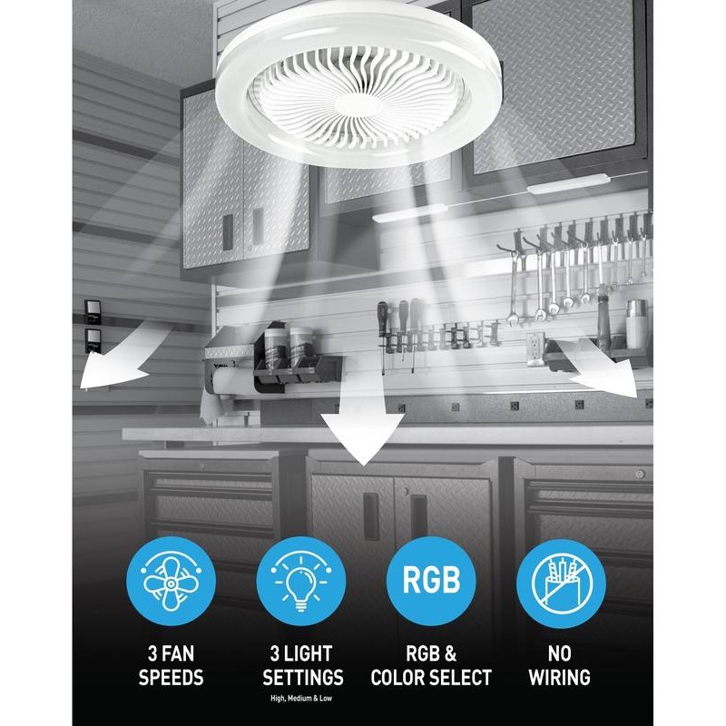 Bell+Howell Socket Air - Light Socket Fan Light with RGB