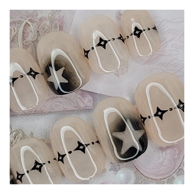 Shadow Star Handmade Nail Tips - Oval XL / 쉐도우