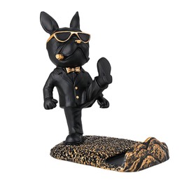 MaT store Bulldog Smartphone Stand Desktop Table Small Item Holder Miscellaneous Goods Funny Gift Stand (Foot Stand)