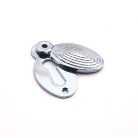Oval Shaped Beehive/Reeded Door Lock Keyhole Escutcheons in Various Finishes (Polished Chrome)
