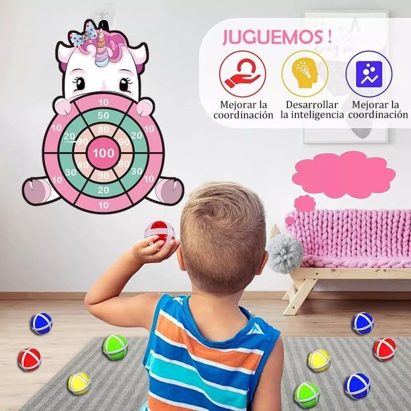 Baixi Tiro Al Blanco Diana 12 Dardos Pelotas Juego De