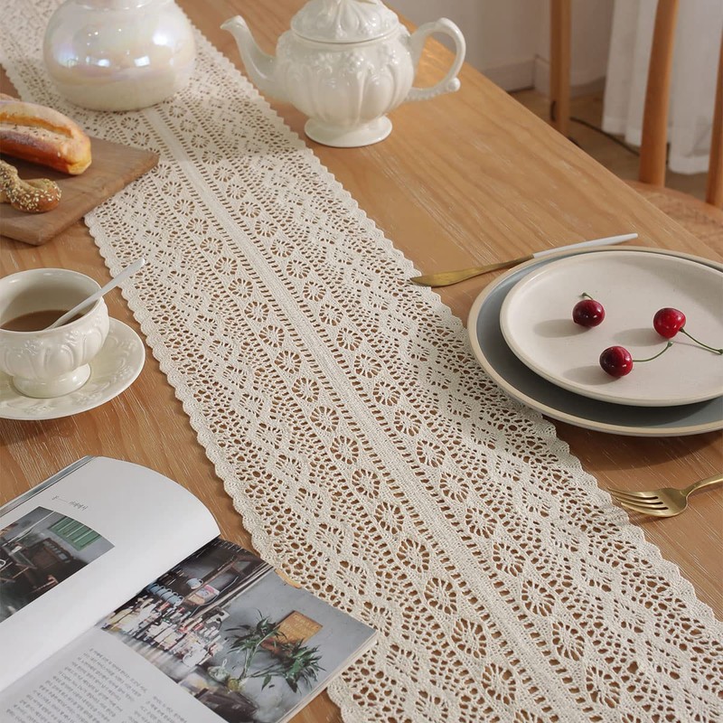 Gxfctys Table Runner, Boho Runner Cotton Linen Decorations, Farmhouse Runners