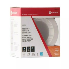 Utilitech Intergrated LED 4 In 50 Watt Equivalent White Round Dimmable Recessed Lighting