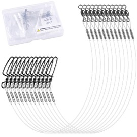 OROOTL Fluorocarbon Fishing Leaders, 12/48pcs Fluorocarbon Leader Line with Swivels Snap Kit Invisible Fluorocarbon Fishing Line Leaders for Saltwater Freshwater, 40lb