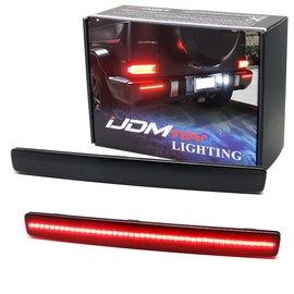 iJDMTOY Dark Smoked Lens Full LED Strip Bumper Reflector Lights Compatible With Mercedes 2019-up W463A G-Class G500 G550 G63 AMG, Function as Tail or Rear Fog Lights