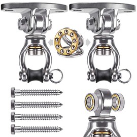 SELEWARE Bearing Swing Hanger Set of 2 Hanging Kit, 360° Swivel Permanent Antirust Stainless Steel 304 Swivel Swing Hanger,Playground Porch Swing Set with Screws for Hammock Chair Yoga