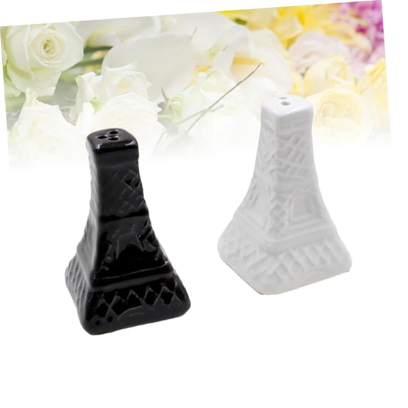 Mikinona Ceramic Seasoning Bottles Eiffel Tower 2-Piece Salt Pepper Unique