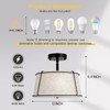 13'' Semi Flush Mount Ceiling Light Fixture,3-Light Black Light Fixtures