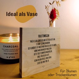 Witzige Geschenke Für Männer - Toilettenregeln Holzbild + Reagenzglas zum Hinstellen opt. als Vase oder Geldgeschenk - Lustige Geschenke Für Männer, Scherzartikel, Schild Freundschaft, Badezimmer