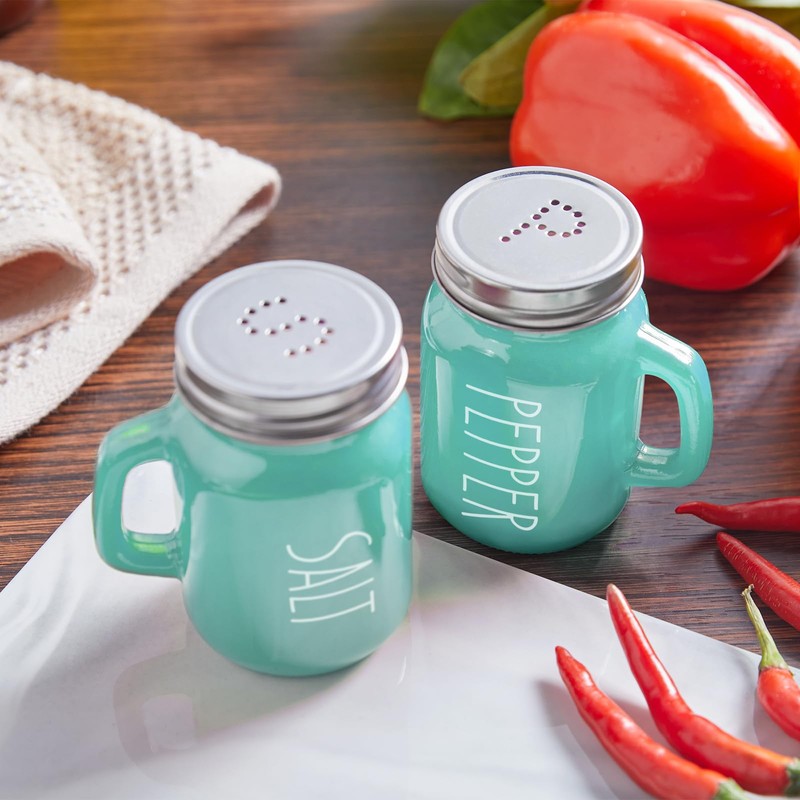 Turquoise Salt and Pepper Shakers Set - Teal Kitchen Decor