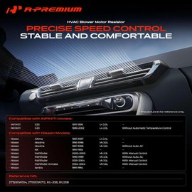 A-Premium Resistencia del Motor del Ventilador HVAC Delantero Compatible con Nissan Pathfinder, Maxima, Pathfinder Armada, Sentra, Altima, NX, Tsuru Y INFINITI G20