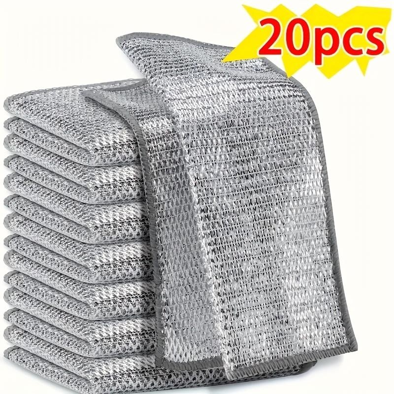 20pcs Double Layer Wire Washing Cloth, Multipurpose Non Scratch Wire