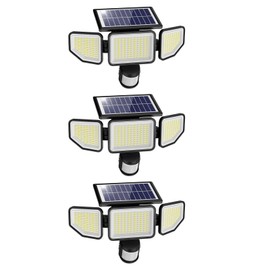 Onforu 3000LM Solar Lights Outdoor, 3 Heads Security Lights with Remote Control, IP65 Waterproof Motion Sensor Lights, 3 Modes Flood Lights for Wall, Porch, Yard, Outside, 3 Pack
