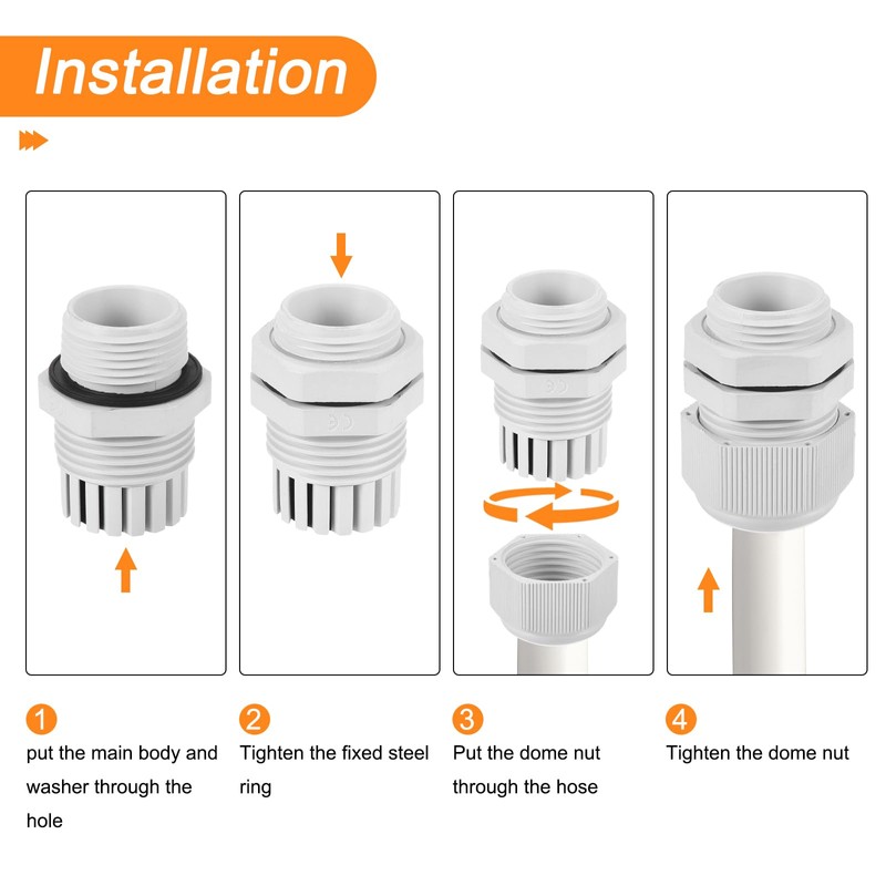 sourcing map 20 Pcs Cable Gland Kit 1/4" 3/8" 1/2"