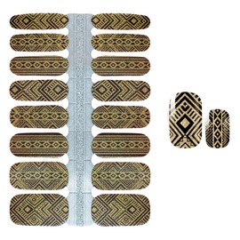 WOKOTO 5 Sheets Full Wraps Nail Art Polish Stickers Tips with 1Pc Nail File Shine Geometry Adhesive Nail Decals Manicure Accessories