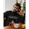 I Touch My Elf Ugly Christmas Sweater Sweatshirt X-Large Black