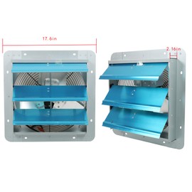 LiGuVCY 14 inch Shutter Exhaust Fan, Exhaust Fan Wall Mounted, Automatic Aluminum Shutter Suitable for Garages Basement Attic