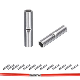 kuosbiu 100 PCS Non-Insulated Butt Connectors Kit, AWG 16-14 Wire Ferrules, Electrical Wire Connectors Crimp Ferrule Terminals Kit-BN2
