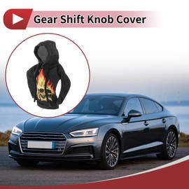 HEROFFIX 1 Pc Gear Shift Knob Cover Decoration Stick Shifting Handle Protector 16x10.5cm/6.3"x4.13" Black,Deep Yellow,Red Skeleton Hoodie Style Polyester