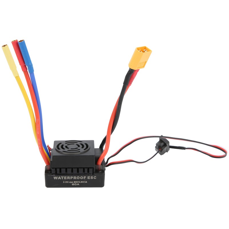60A Waterproof Brushless ESC Electric Speed Controller for SCX10 1/10