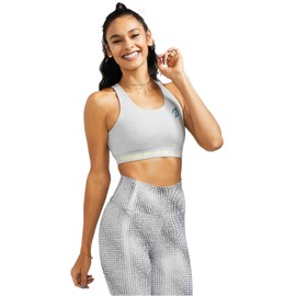 Peloton womens Heathered Strappy Sports Bra, Light Grey, X-Small US