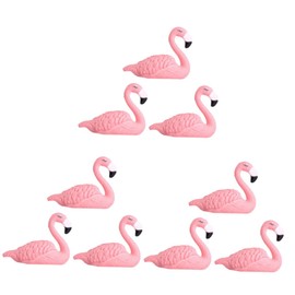 LALAFINA 9pcs Flamingo Nail Training Rack Cute Flamingo Design Nail Art Practice Base Manicure Shelf for Salon Home Use Lovely Display Holder for