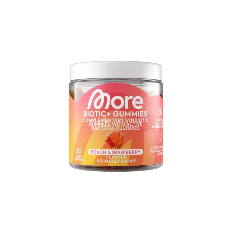 More Biotic+ Gummies, Peach Strawberry, 40 Gummies