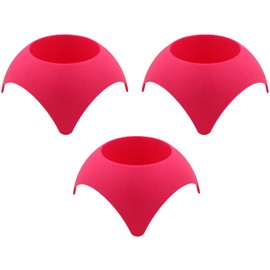 Needzo Beach Vacation Essentials, Multi-Functional Sand Cup Holder for Beverage, Phone, and Sunglasses, Pack of 3, Pink