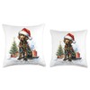 Watercolor Chocolate Labrador Retriever Dog Christmas Lights Throw Pillow