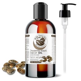 Aceite de ricino negro jamaicano. 8 oz. prensado en frío. Refinado. Orgánico. 100% puro. Sin hexano. Alivia la piel. Promueve el crecimiento del cabello. Hidratante natural. Para cabello, cara, cuerpo, cejas, pestañas, uñas.