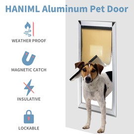 Extra Large Dog Door for Exterior Doors Weatherproof Pet Door for Large Dogs Energy Efficient Doggy Door Aluminum Doggie Door for Wall