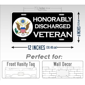 SignsAndTagsOnline.com US Veteran Honorably Discharged License Plate United States Military Auto Tag