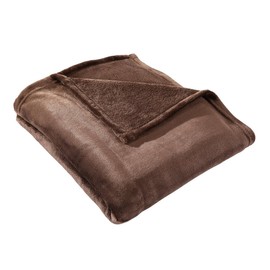 HYSEAS Flannel Fleece Throw Blanket Chocolate - Super Soft Plush Microfiber Solid Blanket for Couch, Bed, Chair, Sofa - Fuzzy Cozy Lightweight - 50x60 Inch
