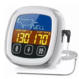Digital Meat Thermometer Instant Read Touch Screen Food Thermometer with Long Probe for Kitchen Cooking and Grilling