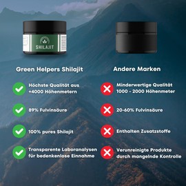 Premium Shilajit Gereinigtes Shilajit-Harz | 89% Fulvinsäure | 100% Pur | Pures Himalaya Mumijo Shilajit | Vegan | 30g für 3 Monate Vorrat